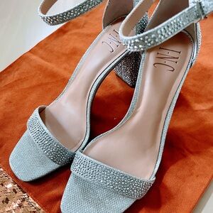 INC International Concepts Women's Sparkling Silver Heels